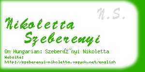 nikoletta szeberenyi business card